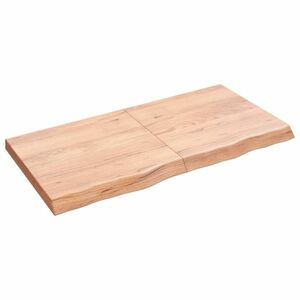 vidaXL világosbarna kezelt tömör tölgyfa fali polc 120 x 60 x (2-6) cm kép