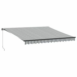 vidaXL antracitszürke-fehér LED-es kézi napellenző 450 x 300 cm kép