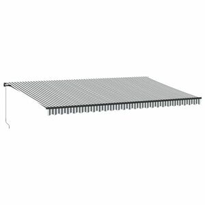 vidaXL antracitszürke-fehér LED-es kézi napellenző 600 x 350 cm kép