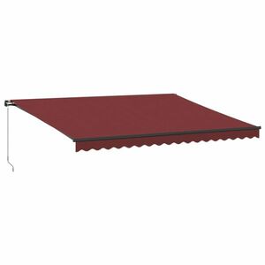 vidaXL burgundi vörös kézzel kihúzható LED-es napellenző 450 x 300 cm kép