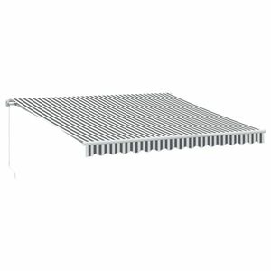 vidaXL antracitszürke-fehér LED-es kézi napellenző 400 x 300 cm kép