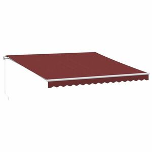 vidaXL burgundi vörös kézzel kihúzható LED-es napellenző 400 x 300 cm kép