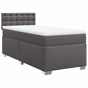 vidaXL szürke műbőr rugós ágy matraccal 90x190 cm kép