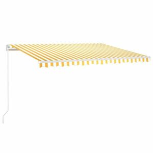 vidaXL sárga-fehér szélérzékelős és LED-es napellenző 450 x 300 cm kép