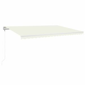 vidaXL krémszínű automata szélérzékelős és LED-es napellenző 500x350cm kép