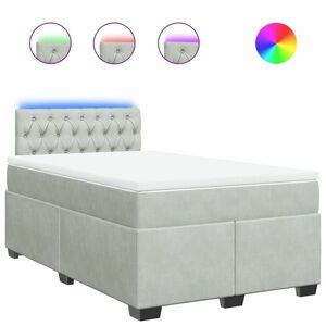vidaXL világosszürke bársony rugós ágy matraccal 120 x 190 cm kép