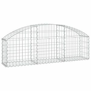 vidaXL íves horganyzott vas gabion kosár 150x30x40/60 cm kép