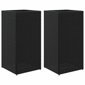 vidaXL 2 db fekete polyrattan kerti ültetőláda 40x40x80 cm kép