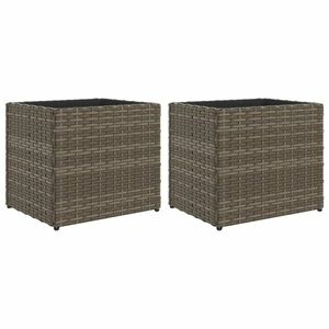 vidaXL 2 db szürke polyrattan kerti ültetőláda 36x30x32 cm kép