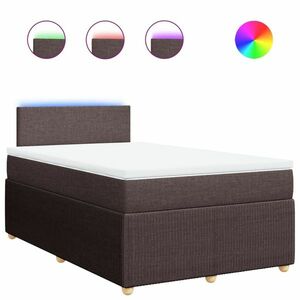 vidaXL sötétbarna szövet rugós ágy matraccal 120 x 190 cm kép