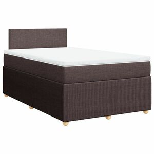 vidaXL sötétbarna szövet rugós ágy matraccal 120 x 190 cm kép