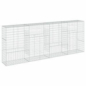 vidaXL horganyzott vas gabion kosár fedéllel 400 x 50 x 150 cm kép