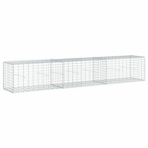 vidaXL horganyzott vas gabion kosár fedéllel 300 x 50 x 50 cm kép