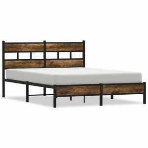 vidaXL sonoma tölgy színű fejtámlás ágykeret matrac nélkül 140x190 cm kép