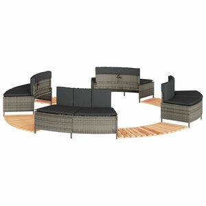 vidaXL szürke polyrattan és tömör akácfa jakuzzi-keret kép