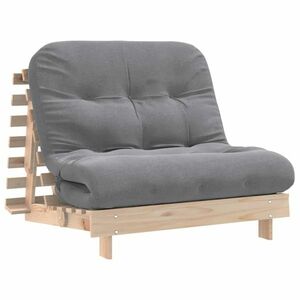 vidaXL tömör fenyőfa futon kanapéágy matraccal 100 x 206 x 11 cm kép