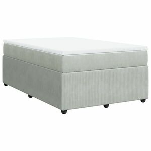 vidaXL világosszürke bársony rugós ágy matraccal 120 x 190 cm kép