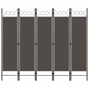 vidaXL antracitszürke 5 paneles paraván 200 x 180 cm kép