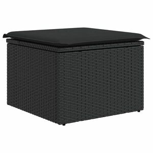 vidaXL fekete polyrattan kerti szék párnával 55 x 55 x 37 cm kép