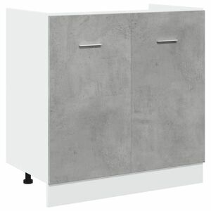 vidaXL betonszürke szerelt fa mosogató alsószekrény 80 x 46 x 81, 5 cm kép