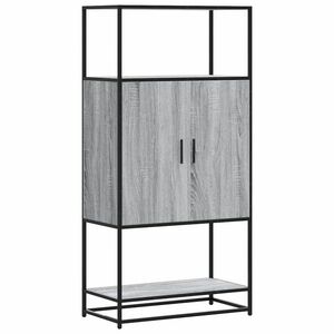 vidaXL Highboard szürke sonoma 68x35x139 cm gépelt fa és fém kép