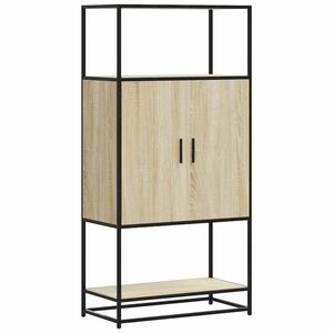 vidaXL Highboard sonoma tölgy 68x35x139 cm gépelt fa és fém kép