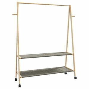 vidaXL bambusz ruhaállvány polcokkal és kerekekkel 132x45, 5x155, 5 cm kép