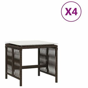 vidaXL 4 db barna polyrattan kerti szék párnával 41 x 41 x 36 cm kép