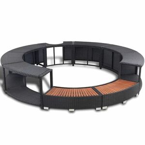 vidaXL fekete polyrattan jakuzzi-keret kép