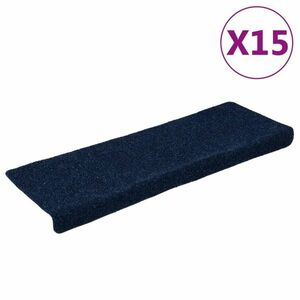 vidaXL 15 db tűvel lyuggatott kék szövet lépcsőszőnyeg 65x21x4 cm kép