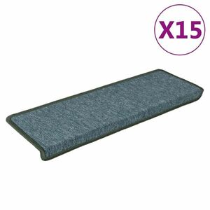 vidaXL 15 db zöld lépcsőszőnyeg 65x21x4 cm kép