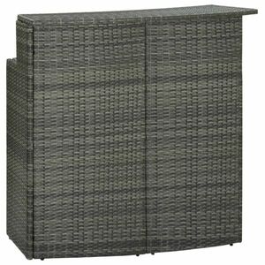 vidaXL szürke polyrattan kerti bárasztal 120 x 55 x 110 cm kép