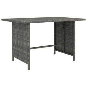 vidaXL szürke polyrattan kerti étkezőasztal 110 x 70 x 65 cm kép