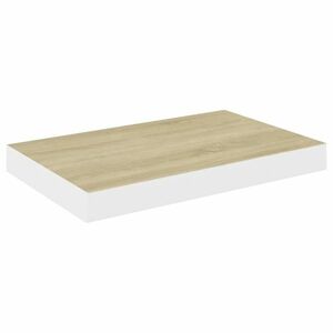 vidaXL tölgyszínű és fehér MDF lebegő fali polc 40 x 23 x 3, 8 cm kép