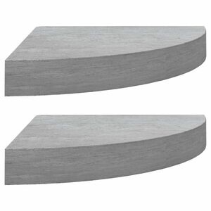 vidaXL 2 db betonszürke MDF fali sarokpolc 35 x 35 x 3, 8 cm kép