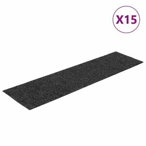 vidaXL 15 db antracit négyszögletes öntapadó lépcsőszőnyeg 76 x 20 cm kép