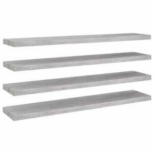 vidaXL 4 db betonszürke MDF lebegő fali polc 120 x 23, 5 x 3, 8 cm kép