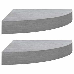 vidaXL 2 db betonszürke MDF fali sarokpolc 25 x 25 x 3, 8 cm kép