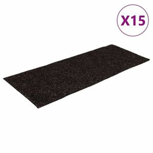 vidaXL 15 db barna négyszögletes öntapadó lépcsőszőnyeg 60 x 25cm kép