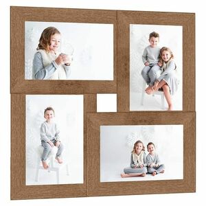 vidaXL világosbarna MDF fényképkeretszett 4 db 13 x 18 cm-es képhez kép