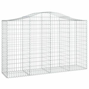 vidaXL íves horganyzott vas gabion kosár 200x50x120/140 cm kép