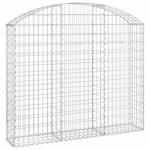 vidaXL íves horganyzott vas gabion kosár 150x30x120/140 cm kép