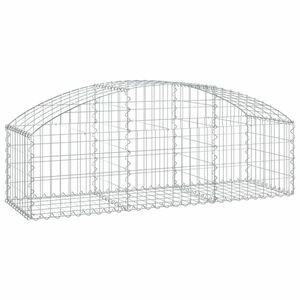 vidaXL íves horganyzott vas gabion kosár 150x50x40/60 cm kép