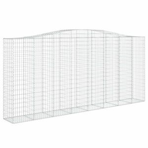 vidaXL íves horganyzott vas gabion kosár 400x50x180/200 cm kép