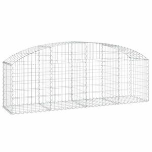 vidaXL íves horganyzott vas gabion kosár 200x50x60/80 cm kép