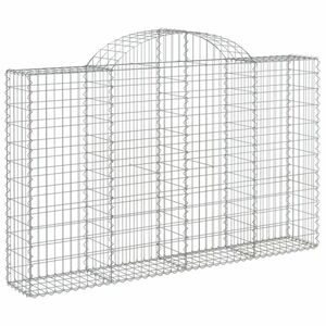 vidaXL íves horganyzott vas gabion kosár 200x30x120/140 cm kép