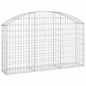 vidaXL íves horganyzott vas gabion kosár 150x30x80/100 cm kép