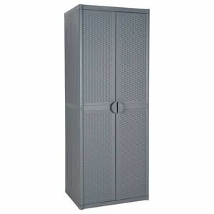 vidaXL szürke PP rattan kerti tárolószekrény 65 x 45 x 172 cm kép