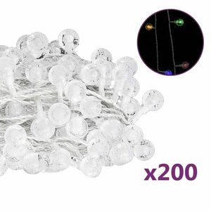 vidaXL gömb alakú 8 funkciós színes tündérfényfüzér 200 LED-del 20 m kép