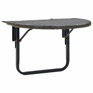 vidaXL barna polyrattan erkélyasztal 60 x 60 x 40 cm kép